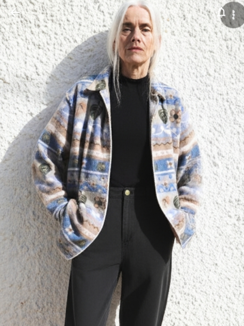 Jason maxwell Blue and Gray Patterned Button-Up Fleece